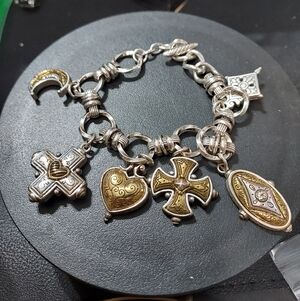 Brighton Chunky Two Tone Charm Bracelet